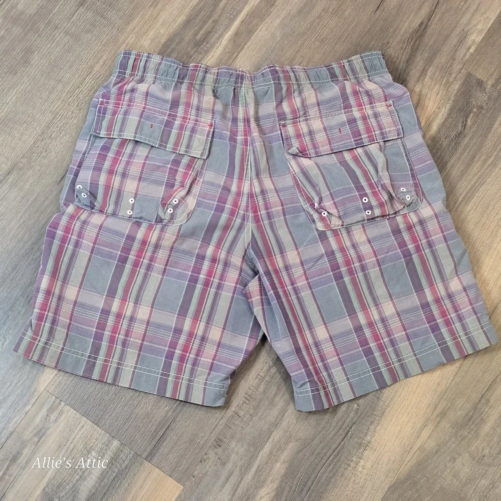 Tommy Hilfiger Swim Trunks Mens 34 Plaid Board Shorts Lined Beach Surf Preppy M